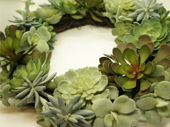 楽天市場 多肉植物 サキュレント リース 41cm フェイク グリーン 造花 植物 ナチュラル 玄関 インテリア リビング シンプル 北欧 枯れない 可愛い おしゃれ 多肉 室内 かっこいい 男前 壁掛け 壁 緑 室内 Viewgarden ビューガーデン