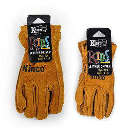【100円クーポン対象】キンコ グローブ キッズ Kinco glove kids 3〜6歳用 7〜12歳用 メール便 対応 ガーデニング 子供 SS 50c 50y レザー 革 作業 手袋 おそろい キャッシュレス還元