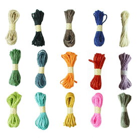 【100円クーポン対象】麻ひも 15 カラー お試し セット 約3m×15色 メール便 対応 ナッツシーン NUTSCENE 麻紐 ラッピング 手芸 編み物 ジュート 紐 おしゃれ キャッシュレス還元