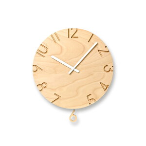 レムノス 時計 carved swing カーヴド スイング カラー 30cm 木製 ウッド 振り子時計 掛け時計 壁掛け シンプル ホワイト ブラック シンプル おしゃれ アナログ 送料無料 ラッピング対応 リビング