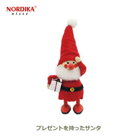ノルディカ ニッセ NORDIKA nisse クリスマス 飾り 人形 妖精 フェルト インテリア 北欧 ナチュラル サンタクロース 赤 プレゼント を持った サンタ NRD120063 ギフト 可愛い 小さい プレゼント ミニ 送料無料