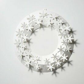【100円クーポン対象】雪 S ペーパー リース スノー シンプル ホワイト メール便 対応 Paper Wreath PW04-S-205 白 オーナメント おしゃれ 飾り クリスマス キャッシュレス還元