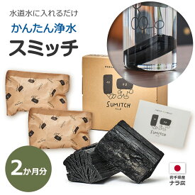【エントリーでポイント5倍】浄水 炭 スミッチ 2ヶ月分 岩手県産 日本 国産 水道水 浄化 浄水器 水 煮沸 安心 安全 エコ ミネラル ナラ切炭 1箱 2個入 簡単 入れるだけ すみっち SUMITCH 送料無料 ラッピング対応 整水器 自然 天然 環境 保護