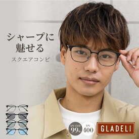 GLADELI 鯖江企画【G70-21】おしゃれ サングラス グラデリ クラシック コンビ 伊達メガネ だてめがね オシャレ クリアレンズ 紫外線カット UV400 UVカット 　Q
