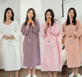 バスローブ ルームウェア レディース ワンピース フード付 ママ ゆったり 出産祝い ガウン 部屋着 お風呂 温泉 ナイトガウン おしゃれ 吸水 速乾 ホテル 厚手