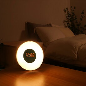 目覚まし時計 光 めざまし時計 大音量 かわいい デジタル 置き時計 卓上 小型 光目覚まし ライト ラジオ スピーカー ナイトライト 子供部屋 間接照明 led 寝室 おしゃれ イルミネーション 快眠 安眠