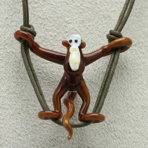 ベネチアンガラスネックレス モンキー お猿さんのブランコ ベネチアングラス 職人の技をご堪能ください