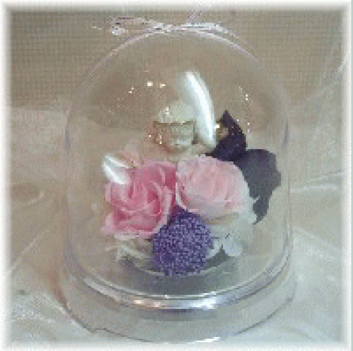 楽天市場】ドーム入りアレンジ天使のいる家-pink プリザーブドフラワー