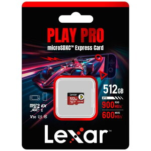 PLAY PRO microSDXC Express�J�[�h 512GB �ő�Ǎ�900MB/s �ő发��600MB/s Nintendo Switch 4K���� �h���[���Ή� �h�� �ϏՌ�