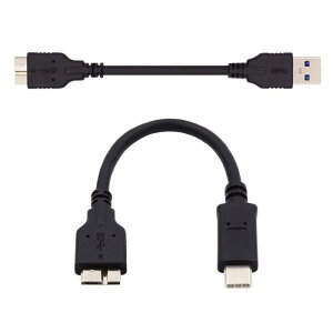 USB 3.1 USB-C Type-C - Micro 3.0 USB 3.0 Type-A �I�X - Micro 3.0 B �I�X �f�B�X�N D �f�[�^�P�[�u�� 15cm 2�Z�b�g