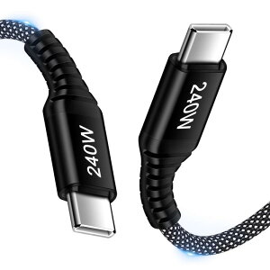 USB C to USB C �P�[�u��240W PD3.1 ���}���[�d 1.8m �^�C�vC USB PPS2.0�Ή� E-Marker�`�b�v���� ���ϋv�i�C�����҂� 480Mbps�f�[�^�]��