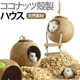 隠れ家 ハウス 小動物 小型動物 ペット 天然素材 ココナッツ殻製 ヤシの実 鳥 モモンガ ハムスター セキセイインコ オカメインコ 文鳥 モルモット 爬虫類 遊園地 庭 ガーデン 鳥の巣 ハ