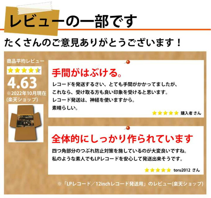 楽天市場】LPレコード／12inchレコード発送用 ダンボール【25枚セット 