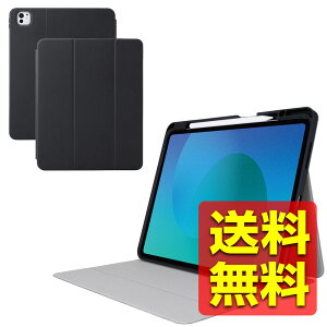iPad Pro 13�C���` (M4) �P�[�X �J�o�[ �I�[�g�X���[�v/�E�F�C�N �t���[�A���O�� �X�^���h Apple Pencil���[ �u���b�N �A�C�p�b�h �v�� TB-A25PLSABK / ELECOM �G���R�� �y���������z
