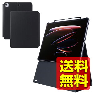 iPad Pro 13�C���` (M4) �P�[�X �J�o�[ ���i�K�������� �I�[�g�X���[�v/�I�[�g�E�F�C�N �\�t�g���U�[ �u���b�N �A�C�p�b�h �v�� TB-A25PLWVH2BK / ELECOM �G���R�� �y���������z