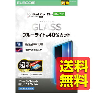 iPad Pro 13�C���` (M4) �ی�t�B���� �K���X�t�B���� ���� �u���[���C�g�J�b�g ���炩�Ȏw���� �G�A�[���X���H �w��h�~ �ȒP�\��t���c�[���t�� �A�C�p�b�h �v�� TB-A25PLFLGGBLT / ELECOM �G���R�� 