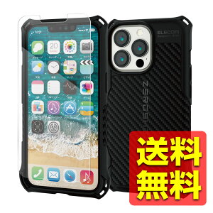 iPhone13 Pro �P�[�X �J�o�[ �ϏՌ� �y�� ZEROSHOCK �[���V���b�N �O���b�v �K���X�t�B�����t �X�g���b�v�z�[���t �u���b�N PMWA21CZEROGGBK / ELECOM �y���������z