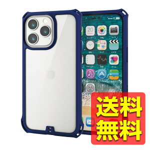iPhone 14 Pro Max �P�[�X �J�o�[ �n�C�u���b�h �Ռ��z�� �J��������ی� �X�g���b�v�z�[���t �w�ʃN���A �t�B�����t ZEROSHOCK �l�C�r�[ PM-A22DZEROFCNV / ELECOM �G���R�� �y���������z