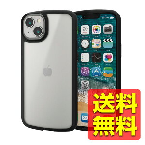 iPhone 14 Plus �P�[�X �J�o�[ �n�C�u���b�h �ϏՌ� �Ռ��z�� �y�� ���^ �X�g���b�v�z�[���t �w�ʃ}�b�g�N���A �w��h�~ ������ TOUGH SLIM �u���b�N �A�C�t�H�� PM-A22BTSLFCSBK / ELECOM �G���R�� �y����