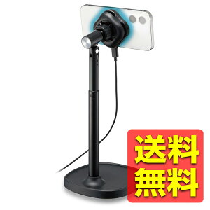 �X�}�z�N�[���[ �y���`�F�f�q �}�O�l�b�g ��p�t�@�� USB���d�� �ō���-20�� ��p ���^���v���[�g�t�� �X�^���h�t�� �y Magsafe �Ή� iPhone ������ �z �u���b�N P-CLPL02ARMBK / ELECOM �G���R�� �y����