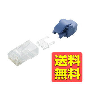 �G���R�� RJ45�R�l�N�^ Cat6�Ή� �P������������ �ߐ܂�h�~�R�l�N�^+�v���e�N�^�t 10���� LD-6RJ45T10/TP / ELECOM �G���R�� �y���������z