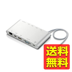 Type-ChbLOXe[V/USB PDΉ/USB-A×3/miniDisplayport/HDMI/D-sub/4Ƀ3.5[q/SD+microSD/LAN/Vo[ DST-C08SV / ELECOM GR yz