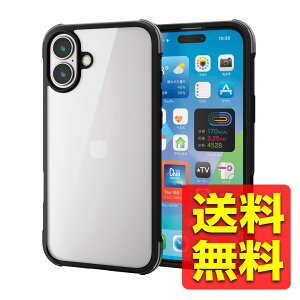 iPhone 16 Plus �P�[�X �n�C�u���b�h �Ռ��z�� �y�� �J��������ی� MUiPhone 16 PlusRiPhone 16IN �u���b�N×�N���A�u���b�N �A�C�t�H�� �A�C�z���v���X PM-A24BHVAIRBK / ELECOM �G���R�� �y���������z