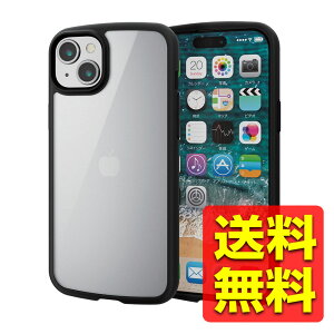 iPhone 15 Plus �p �P�[�X �n�C�u���b�h �J�o�[ �Ռ��z�� �y�� ���^ �J��������ی� �X�g���b�v�z�[���t �X�g���b�v�z�[���V�[�g�t TOUGH SLIM LITE �u���b�N PM-A23BTSLFCBK / ELECOM �G���R�� �y���������z
