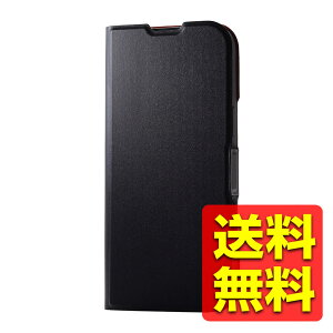 iPhone 16 Plus �P�[�X ���U�[ �J�o�[ �蒠�^ �}�O�l�b�g �t���b�v �Ռ��z�� ���y�� ���^ �X�^���h�@�\�t �J�[�h�P�[�X�@�\�t UltraSlim �u���b�N PM-A24BPLFUBK / ELECOM �G���R�� �y���������z