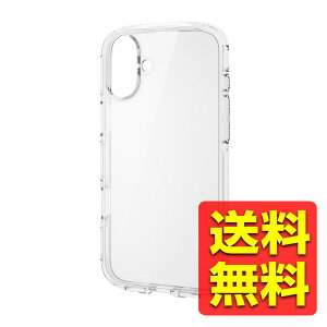 iPhone 16 Plus �P�[�X �n�C�u���b�h �Ռ��z�� �y�� ���^ �X�g���b�v�z�[���t �d�x5H TOUGH SLIM LITE �N���A PM-A24BTSLACR / ELECOM �G���R�� �y���������z