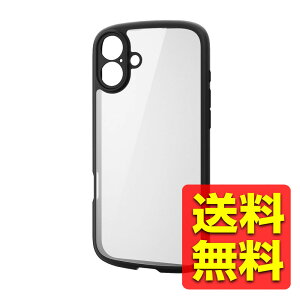 iPhone 16 Plus �P�[�X �n�C�u���b�h �J�o�[ �Ռ��z�� �y�� ���^ �J���������Y�ی�݌v �X�g���b�v�z�[���t �d�x5H TOUGH SLIM LITE �Ɍ��ی� �u���b�N PM-A24BTSLFCKBK / ELECOM �G���R�� �y���������z