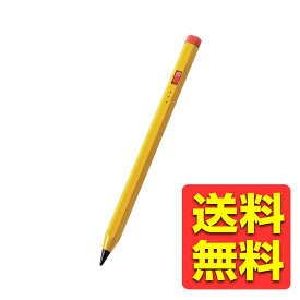 iPad用 タッチペン スタイラスペン 充電式 USB Type-C 充電 傾き感知 誤作動防止 磁気吸着 ペン先2mm スリム 六角鉛筆型 ペン先交換可 イエロー アイパッド P-TPACAPEN01YL / ELECOM エレコム 【送料無料】