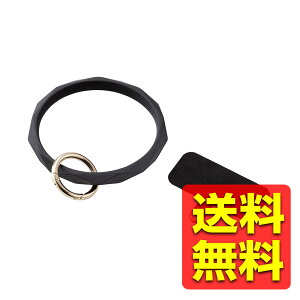 スマホストラップ 手首 ハンド シリコンハンド(ダイヤカット) ストラップシート付 携帯ストラップ 落下防止 【 iPhone Android スマホ 各種対応 】 &me ブラック P-STHSIDBK / ELECOM エレコム 【送料無