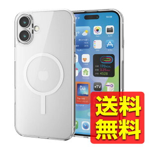 iPhone16 Plus ケース ハイブリッド 衝撃吸収 カメラレンズ保護設計 磁力吸着ワイヤレス充電対応 硬度5H ホワイト アイフォーン プラス PM-A24BMAG02WH / ELECOM エレコム 【送料無料】