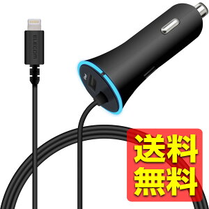 �J�[�`���[�W���[ �V�K�[�\�P�b�g 24W Lightning�P�[�u����� ���C�g�j���O 1.5m USB-A ×1 �y iPhone 13 / 12 / SE (��2����) / Android �Ή� �z �u���b�N MPA-CCL02BK / ELECOM �G���R�� �y���������z