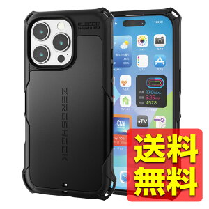iPhone 16 Pro �P�[�X �n�C�u���b�h �Ռ��z�� �J���������Y�ی�݌v �X�g���b�v�z�[���t �t�B�����t ZEROSHOCK �u���b�N PM-A24CZEROBK / ELECOM �G���R�� �y���������z