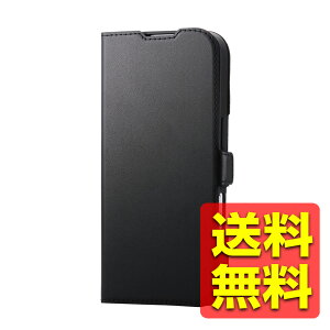 iPhone 17 �P�[�X ���U�[ �蒠�^ �}�O�l�b�g �Ռ��z�� MAGKEEP ���͋z�����C�����X�[�d�Ή� �X�g���b�v�z�[���t �X�^���h�@�\�t �u���b�N PM-A25APLFMGBK / ELECOM �G���R�� �y���������z