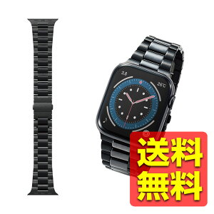 Apple Watch (�A�b�v���E�H�b�`) �o���h 49mm 45mm 44mm 42mm [Apple Watch Ultra 3 2, 11 10 9 8 7 SE2 SE 6 5 4 3 2 1 �Ή�] �X�e�����X �Z���~�b�N 3�A�^�C�v ���������� �����H��t�� �u���b�N AW-44BDCE3BK / ELECOM �G��