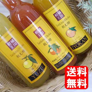 【送料無料】愛媛県産人気の柑橘3種類♪ 飲む酢 たっぷり3本セット / 柑橘王国 尾崎食品 飲むお酢