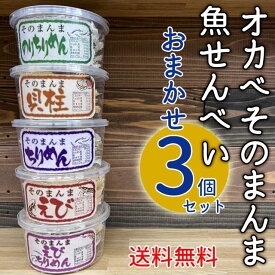 【送料無料】オカベ そのまんまシリーズ 5種類の中から当店が3個選んでお届けします！ / 魚せんべい※北海道500円・沖縄県へは別途送料1000円かかります。