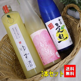 【送料無料！】当店厳選 金陵の果実酒3種セット♪桃・柚子・文旦 各500ml【果実酒・リキュール】※北海道500円・沖縄県1000円別途送料がかかります。