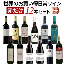 世界のお買い得赤ワイン12本セット シニアソムリエ厳選日常ワインシリーズ 【送料無料】【赤ワインセット】 ワイン 飲み比べセット 詰め合わせ