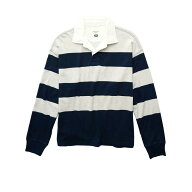 アメリカンイーグル AMERICAN EAGLE メンズ Men's 長袖 ボクシー ラグビー ポロシャツ ラガーシャツ ネイ…