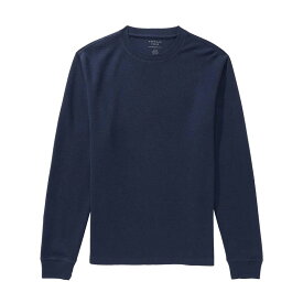 アメリカンイーグル AMERICAN EAGLE メンズ 長袖 サーマルTシャツ ワッフル ロンT 胸ロゴ刺繍 AE ロングスリーブ ネイビー