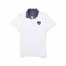 アメリカンイーグル AMERICAN EAGLE メンズ Men's スタンダードフィット 半袖 ラグビー ポロシャツ AE Flex Pique Rugby Polo Shirt ホワイト White