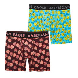 アメリカンイーグル AMERICAN EAGLE メンズ Men's ボクサーパンツ 下着 2枚セット AEO Eagle 6" Classic Boxer Brief 2-Pack バーガンディ タイダイブルー