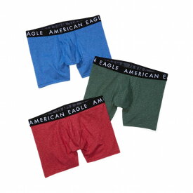 アメリカンイーグル AMERICAN EAGLE メンズ Men's ボクサーパンツ 下着 3枚セット AEO 4.5" Classic Boxer Brief 3-Pack 股下11.5cmモデル ブルー グリーン レッド