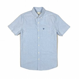 アメリカンイーグル AMERICAN EAGLE メンズ Men's 半袖 オックスフォード シャツ AE Short-Sleeve Oxford Button-Up Shirt ブルー Blue