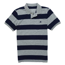 エアロポステール AEROPOSTALE メンズ Mens 半袖 ポロシャツ Striped Jersey Polo ミディアムグレー ネイビー Medium Grey Navy