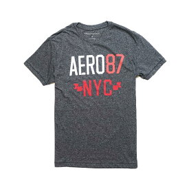 エアロポステール AEROPOSTALE メンズ Men's 半袖 Tシャツ Aero 87 NYC Logo Graphic Tee グレー系 Grey